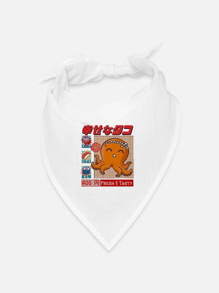 Happy Squid - Fresh & tasty - Bandana Dreieckstuch - Weiß