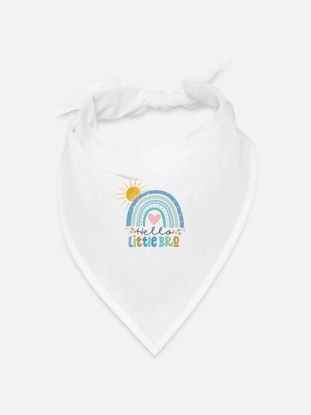 Hello Little Bro - Bandana Dreieckstuch - Weiß