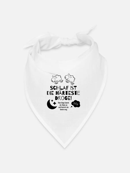 Schlaf - Bandana Dreieckstuch - Weiß