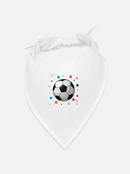 Fußball Trikot 2025 | Bunte Fußball Kinder T - Bandana Dreieckstuch - Weiß