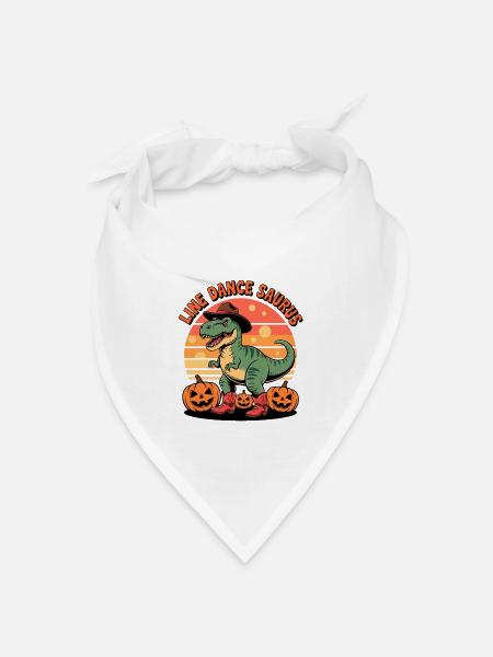 LineDance Saurus Halloween - Bandana Dreieckstuch - Weiß