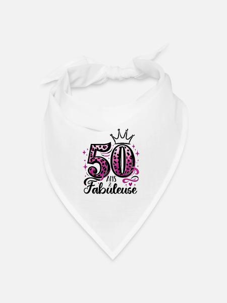 50 Jahre und fabelhafte Frau Geburtstagsgeschenk - Bandana Dreieckstuch - Weiß