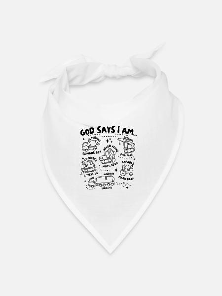 God Says I Am – Identität in Christus - Bandana Dreieckstuch - Weiß