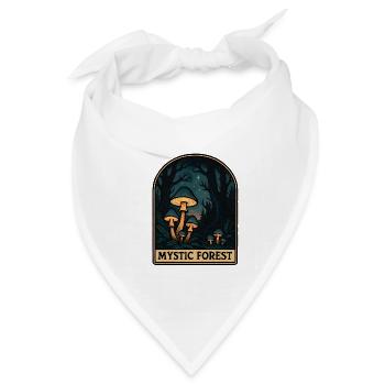 Mystischer Wald Pilzzauber - Bandana Dreieckstuch - Weiß - Vorne