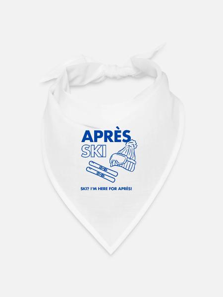 Après Ski Logo Beanie Skis - Bandana Dreieckstuch - Weiß