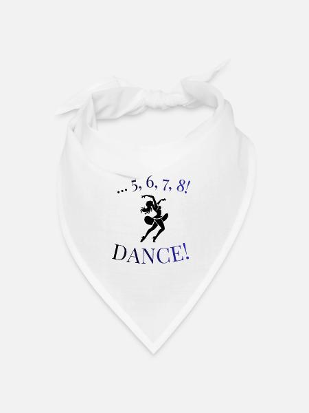 5 6 7 8 Tanz! Dancer Silhouette T-Shirt - Bandana Dreieckstuch - Weiß