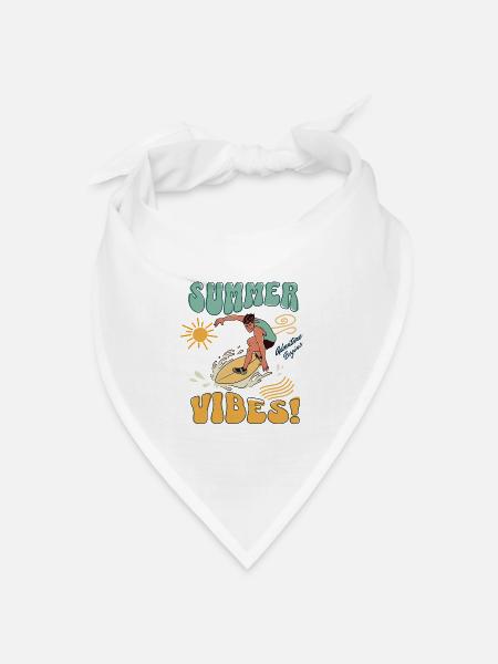 Summer Vibes Surfer - Bandana Dreieckstuch - Weiß