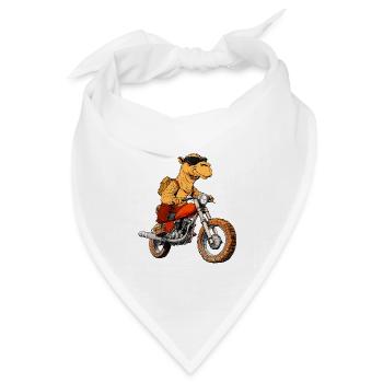Kamele Motorradfahrer / Motorrad Dromedar - Bandana Dreieckstuch - Weiß - Vorne