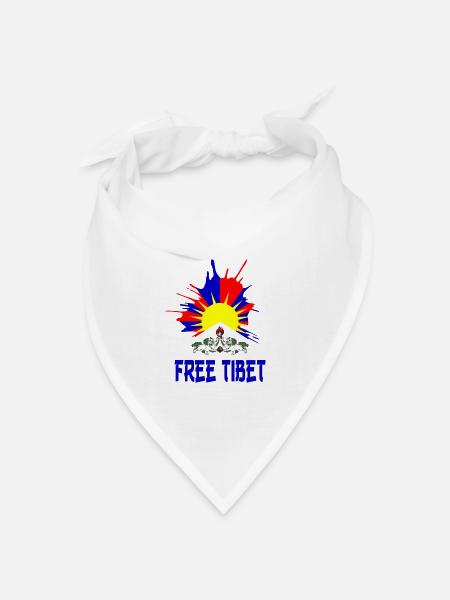 free tibet - Bandana Dreieckstuch - Weiß