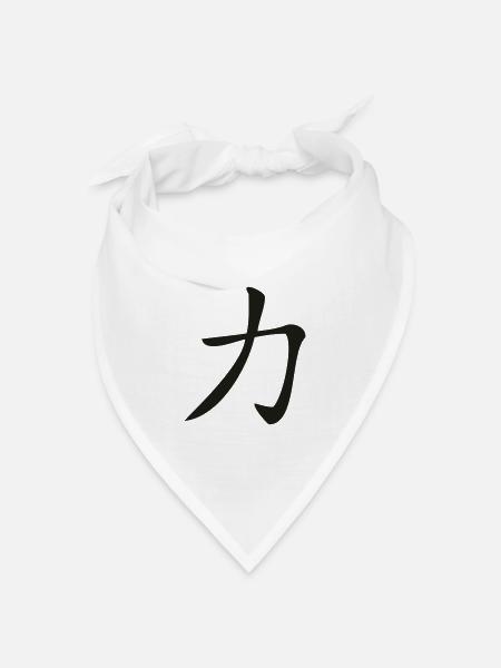 Kraft-Kanji - Bandana Dreieckstuch - Weiß