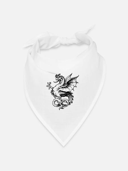 Drache - Bandana Dreieckstuch - Weiß