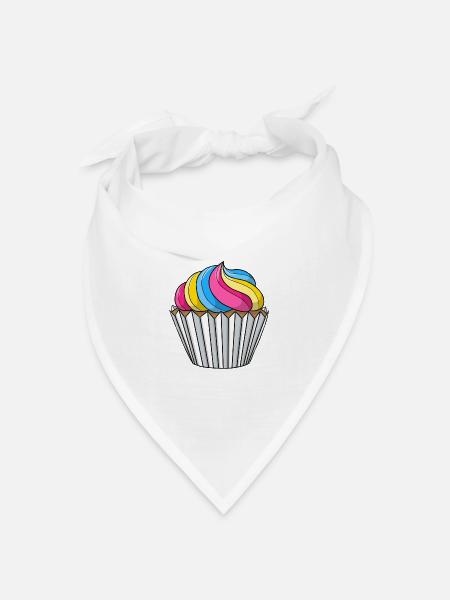 Pansexual Stolz Cupcake - Bandana Dreieckstuch - Weiß