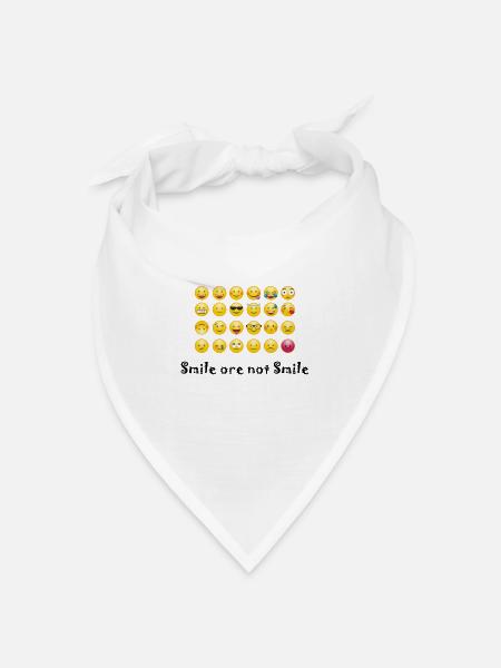 Smilie - Bandana Dreieckstuch - Weiß