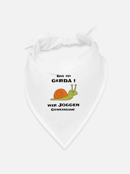 Joggen Jogging Sport Schnecke Lustig Gerda - Bandana Dreieckstuch - Weiß