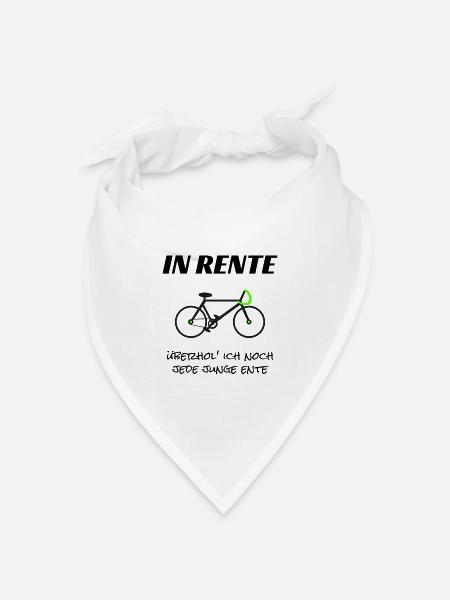 Rente Fahrrad Ente Spruch Rentner Renteneintritt - Bandana Dreieckstuch - Weiß