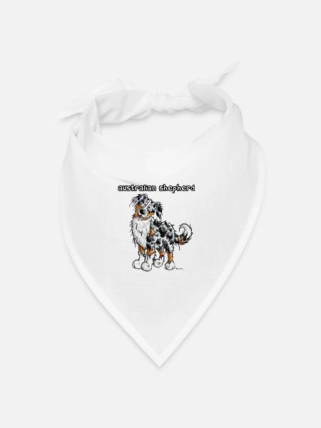 Süßer Australian Shepherd - Bandana Dreieckstuch - Weiß