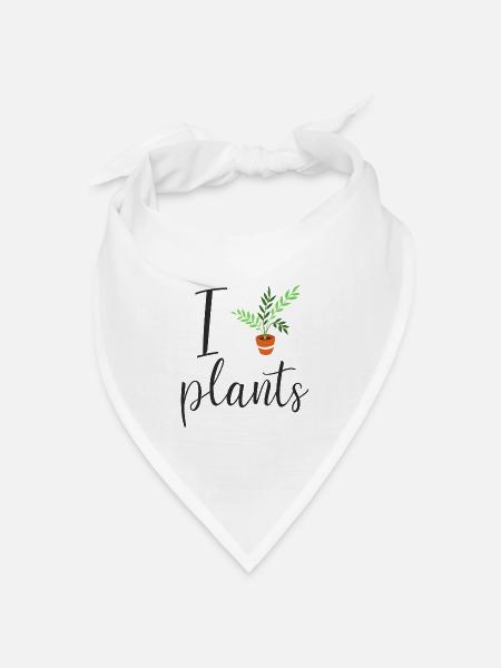 I plant plants - Bandana Dreieckstuch - Weiß
