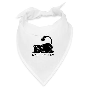 Katze Not Today Nein Cat Mom faul NO Mittelfinger - Bandana Dreieckstuch - Weiß - Vorne