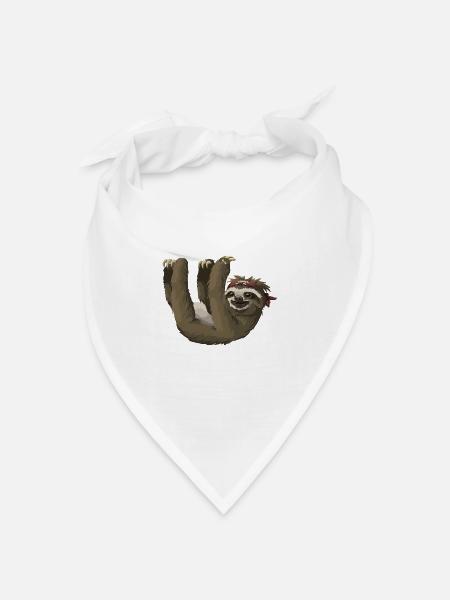 Faultier / sloth - Bandana Dreieckstuch - Weiß