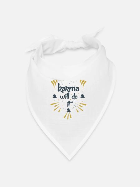karma will do it kontiki - Bandana Dreieckstuch - Weiß