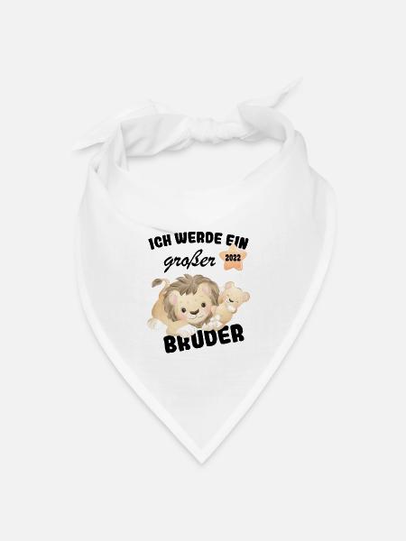 Ich werde großer Bruder 2022 Nachwuchs Verkünden - Bandana Dreieckstuch - Weiß