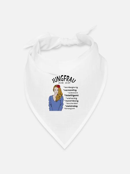 Sternzeichen Jungfrau - Bandana Dreieckstuch - Weiß