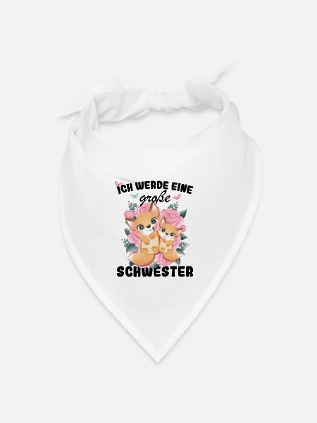 Ich Werde Eine Große Schwester 2025 - Bandana Dreieckstuch - Weiß