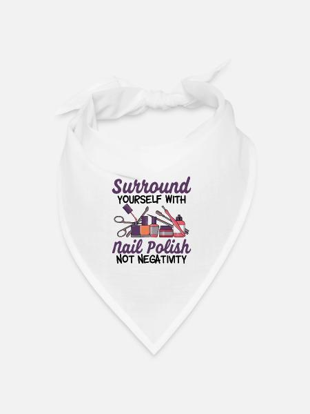 Nagelstudio - Bandana Dreieckstuch - Weiß