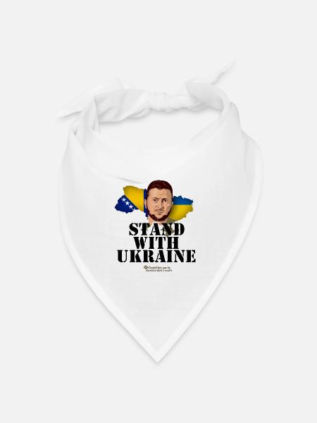 Ukraine Bosnien und Herzegowina - Bandana Dreieckstuch - Weiß