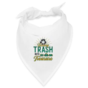 Müll In einen Schatz verwandeln, Recycling. - Bandana Dreieckstuch - Weiß - Vorne