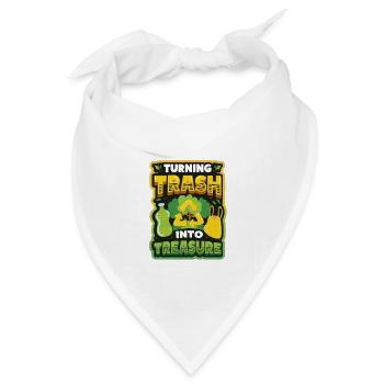 Müll In Einen Schatz Verwandeln Recycling Von Müll - Bandana Dreieckstuch - Weiß - Vorne