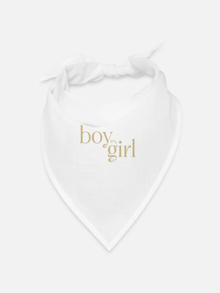 Junge oder Mädchen - Bandana Dreieckstuch - Weiß