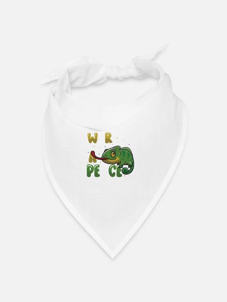 Friedens-Cameleon, Friedensbewegung - Bandana Dreieckstuch - Weiß
