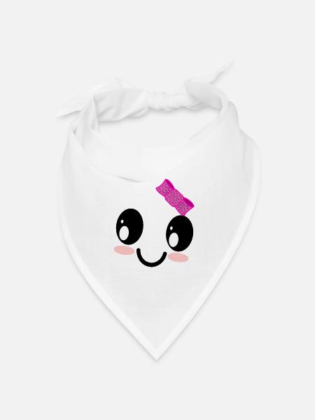 Süßes Mädchen Geister Gesicht Halloween Kostüm - Bandana Dreieckstuch - Weiß