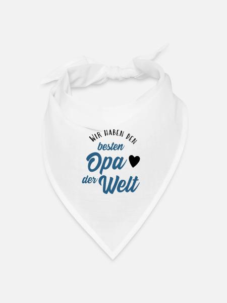 Wir haben den besten Opa der Welt - Bandana Dreieckstuch - Weiß