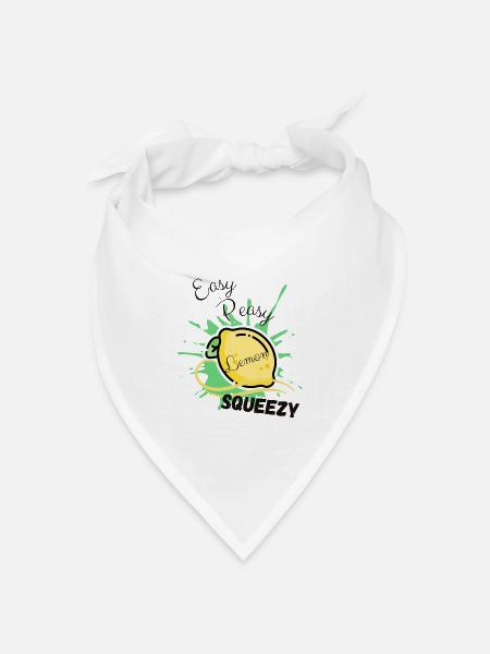 Zitrone Easy Peasy Lemon Squeezy - Bandana Dreieckstuch - Weiß