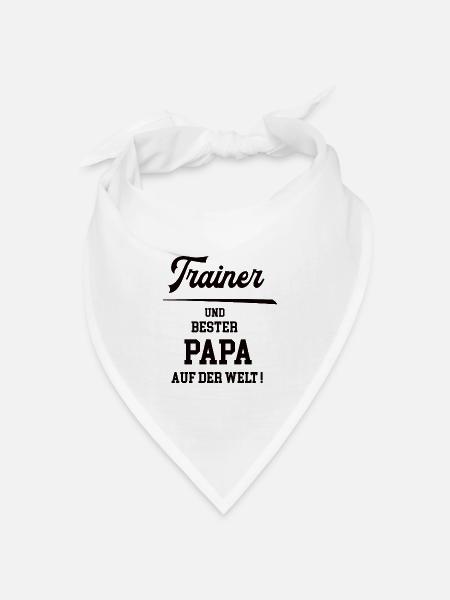 Trainer Coach Training Bester Papa Vater Mann - Bandana Dreieckstuch - Weiß