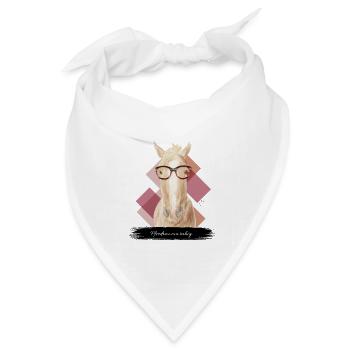 JvG Pferd "Pferdrau ma ruhig." - Bandana Dreieckstuch - Weiß - Vorne