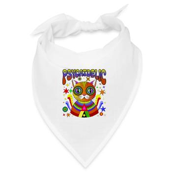 PSYCATDELIC - Bandana Dreieckstuch - Weiß - Vorne