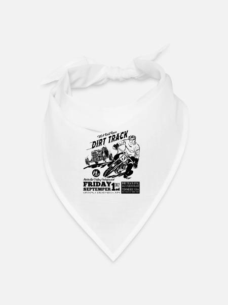 Tennesee Dirt Track Schwarz - Bandana Dreieckstuch - Weiß