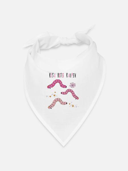 Rosa Rote Raupen - Bandana Dreieckstuch - Weiß