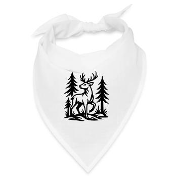 Reh - Bandana Dreieckstuch - Weiß - Vorne