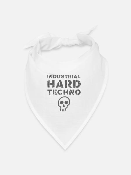 Industrial Hard Techno Totenschädel - Bandana Dreieckstuch - Weiß
