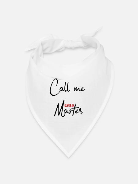 Master 2026 Abschluss Promotion Sponsion - Bandana Dreieckstuch - Weiß