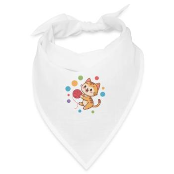 Kätzchenspieler-Wollknäuel - Bandana Dreieckstuch - Weiß - Vorne