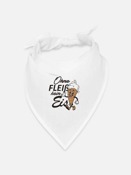 Ohne Fleiß kein Eis - Bandana Dreieckstuch - Weiß