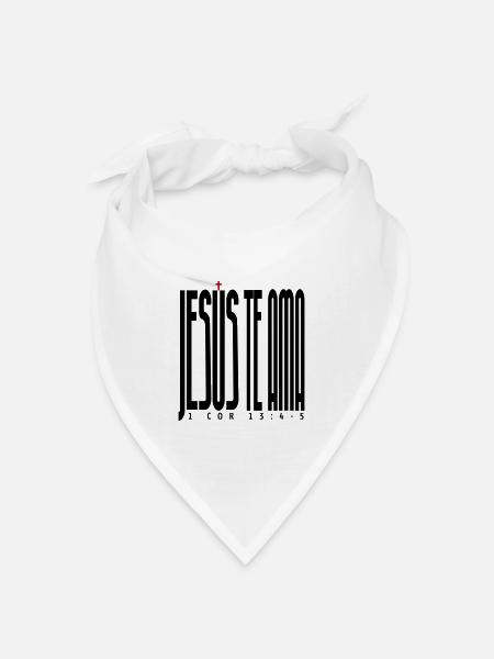 Jesus liebt dich 2 - Bandana Dreieckstuch - Weiß