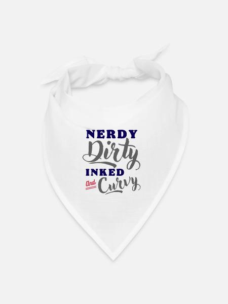 Nerdy Dirty Inked Curvy - Bandana Dreieckstuch - Weiß