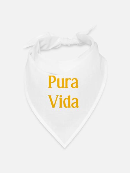 Pura Vida - Bandana Dreieckstuch - Weiß