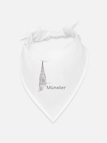Münster Lambertikirche - Bandana Dreieckstuch - Weiß